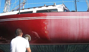 Power Buffing a Boat